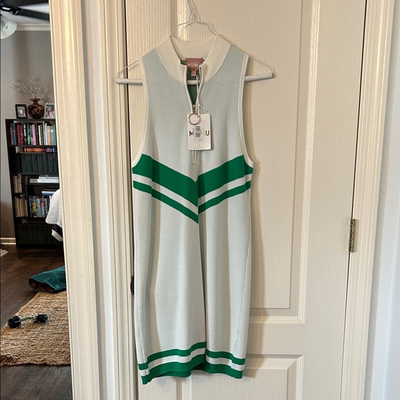NWT Show Me Your Mumu Green and Cream Striped Dress - Picture 1 of 6
